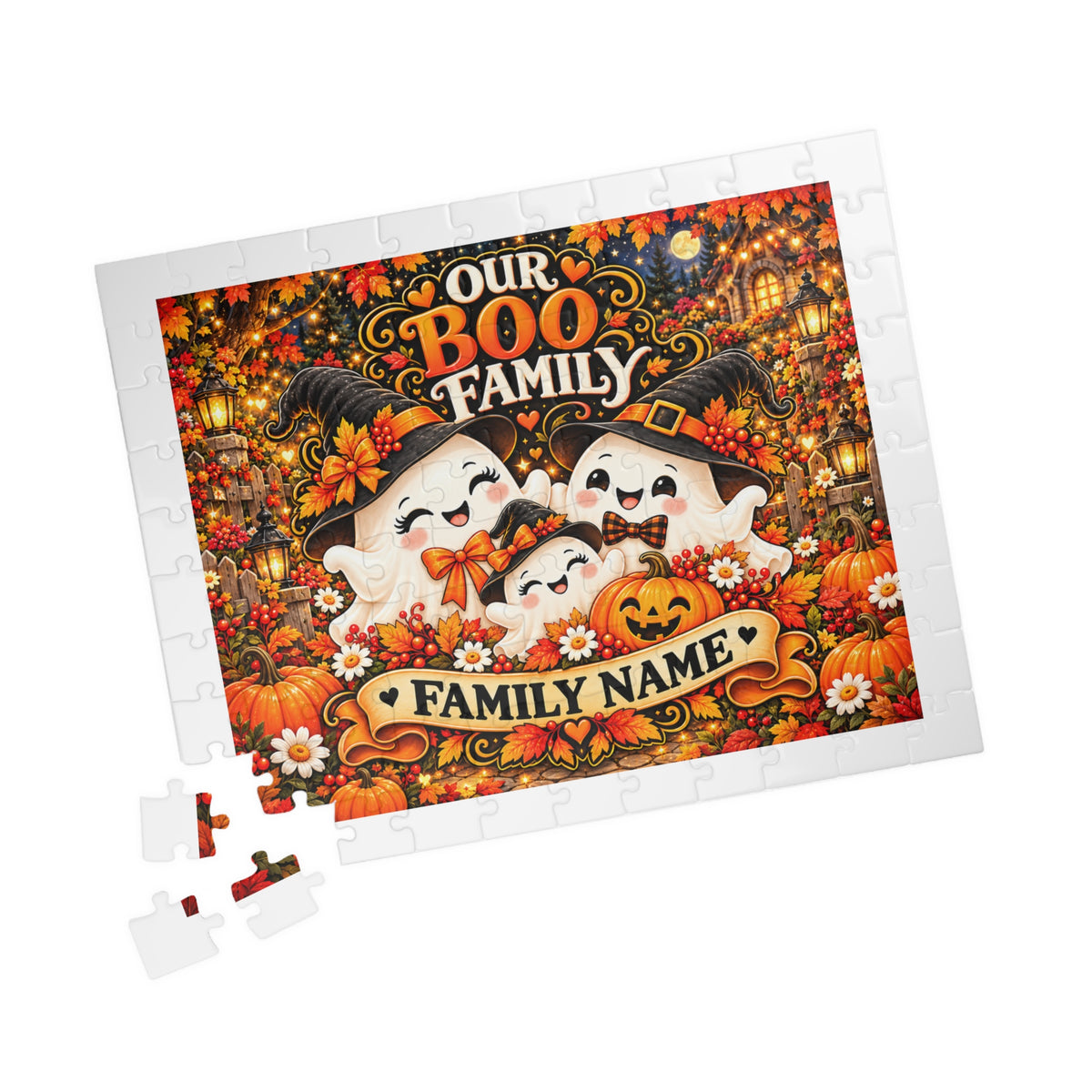 Our Boo Family Personalized Halloween Jigsaw Puzzle – Custom Family Name