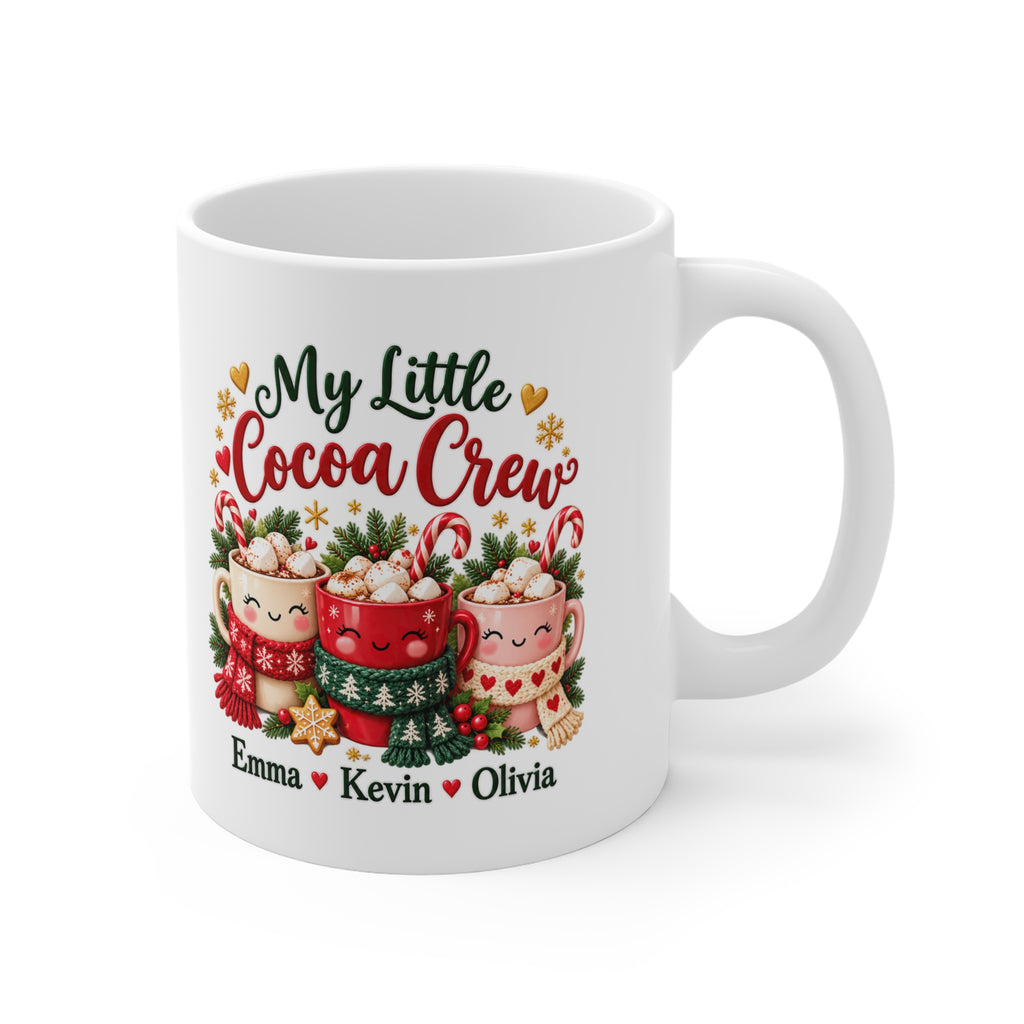 My Little Cocoa Crew Personalized Christmas Mug – Custom Hot Cocoa Gift, 11oz