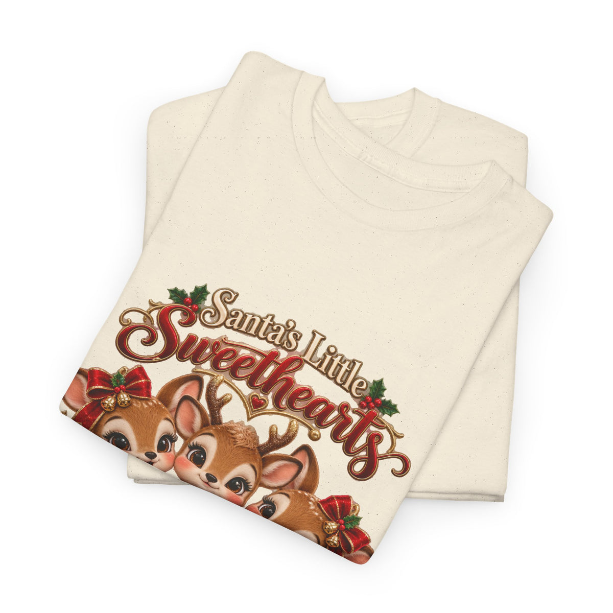 Personalized Christmas Reindeer Shirt – Santa’s Little Sweethearts Custom Kids Names