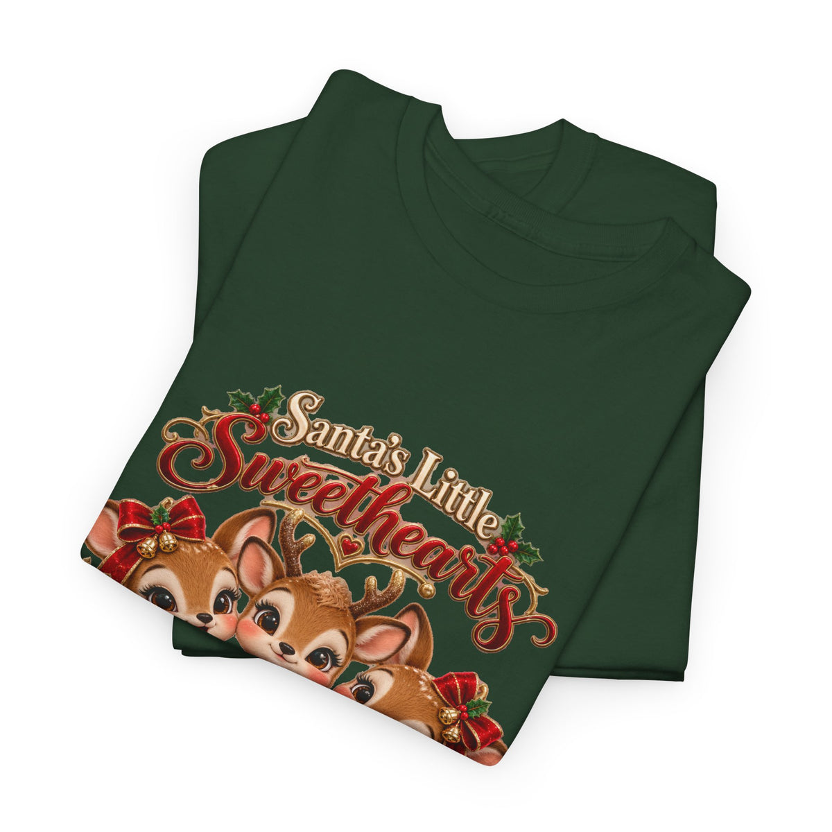 Personalized Christmas Reindeer Shirt – Santa’s Little Sweethearts Custom Kids Names