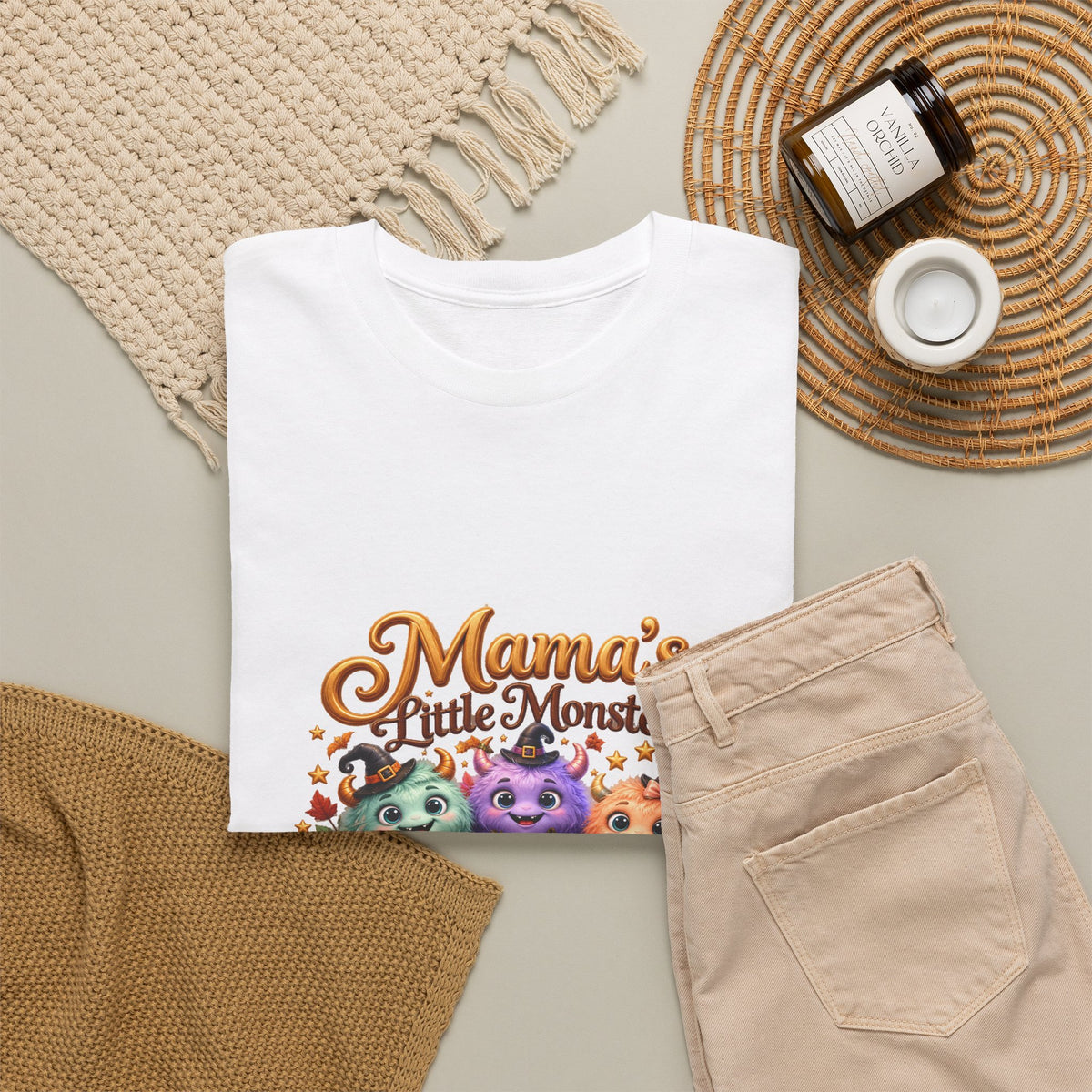 Mama’s Little Monsters Personalized Halloween Shirt – Custom Kids Names Tee – Cute Monster Mom Gift