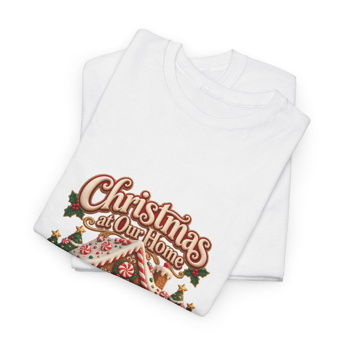 Personalized Family Christmas Shirt – Custom Family Name Gingerbread House Holiday Tee