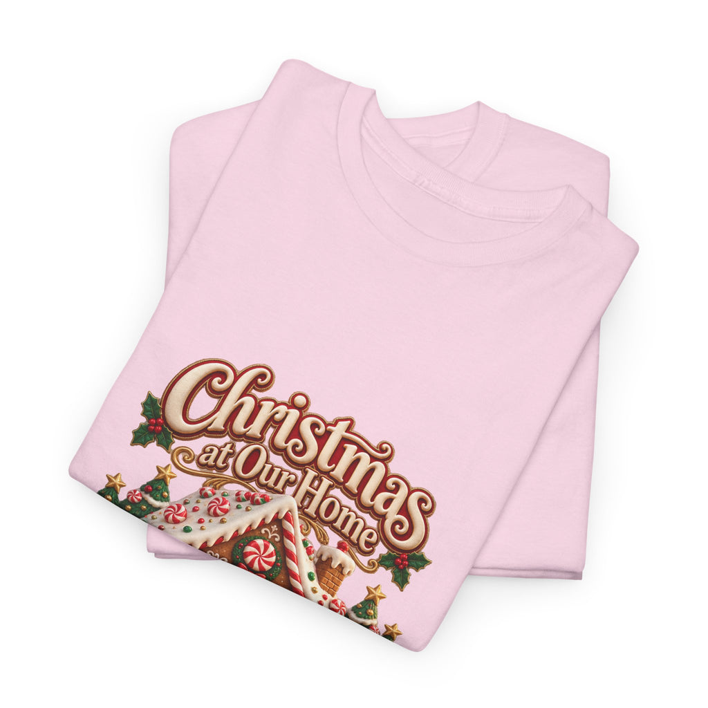 Personalized Family Christmas Shirt – Custom Family Name Gingerbread House Holiday Tee