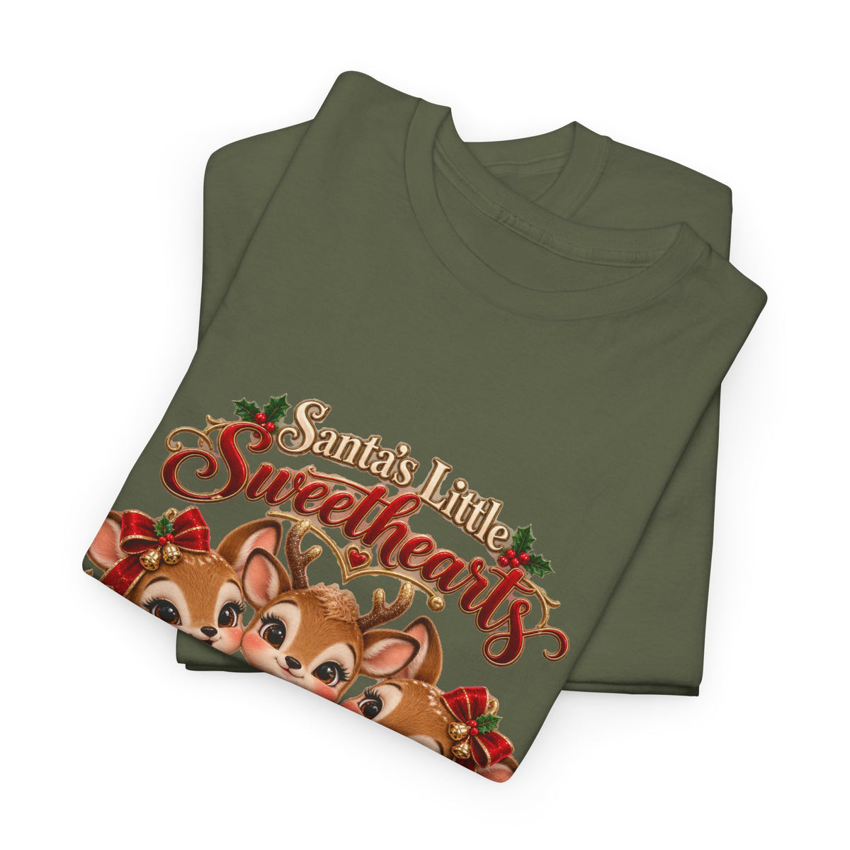 Personalized Christmas Reindeer Shirt – Santa’s Little Sweethearts Custom Kids Names