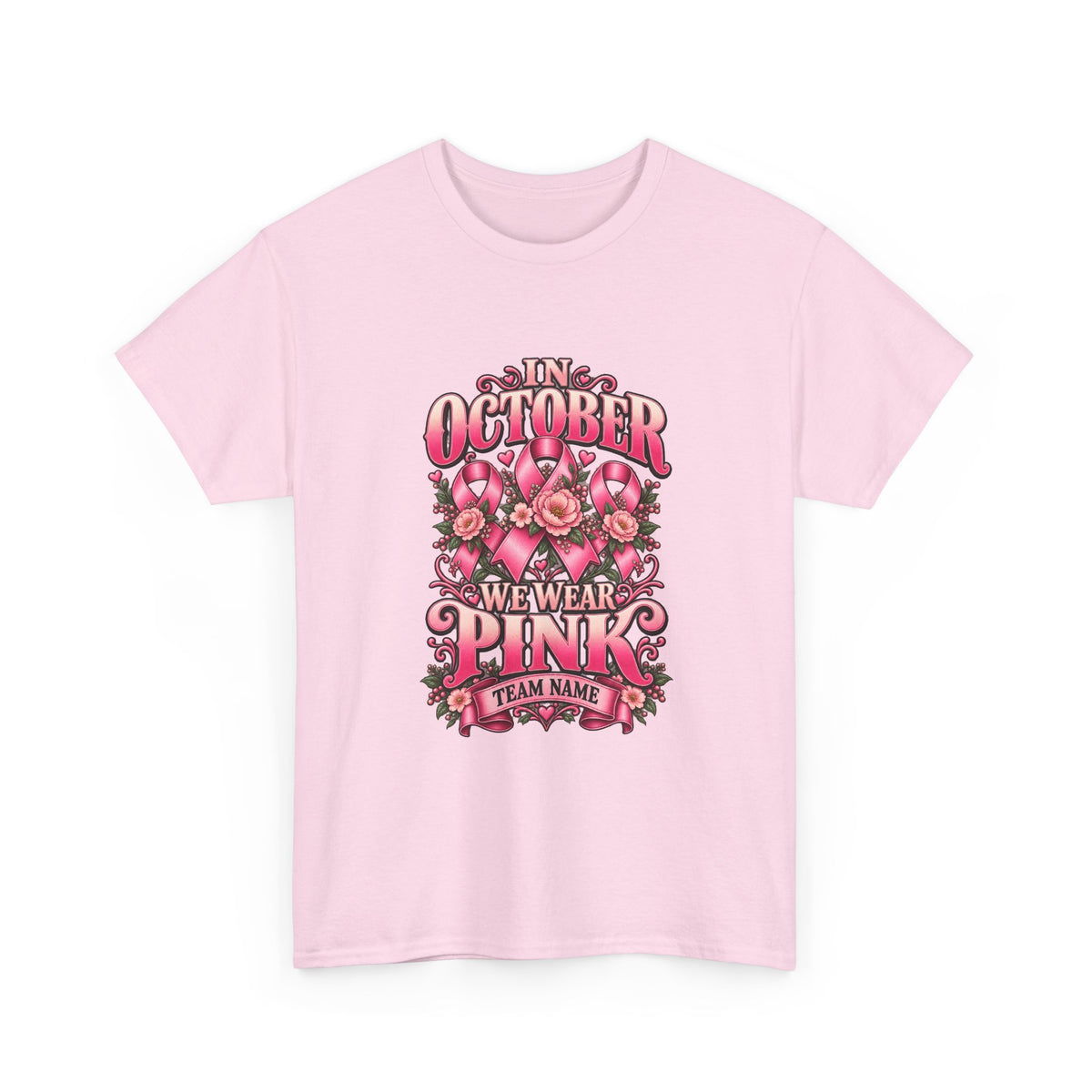 In October We Wear Pink Personalized Pink October Awareness T-Shirt