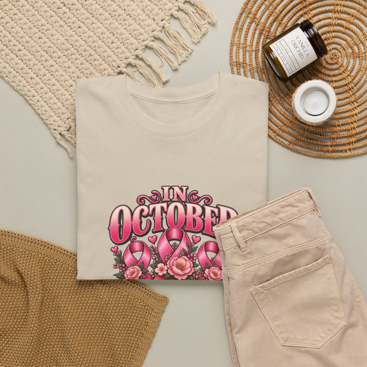 In October We Wear Pink Personalized Pink October Awareness T-Shirt
