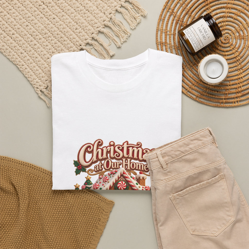 Personalized Family Christmas Shirt – Custom Family Name Gingerbread House Holiday Tee
