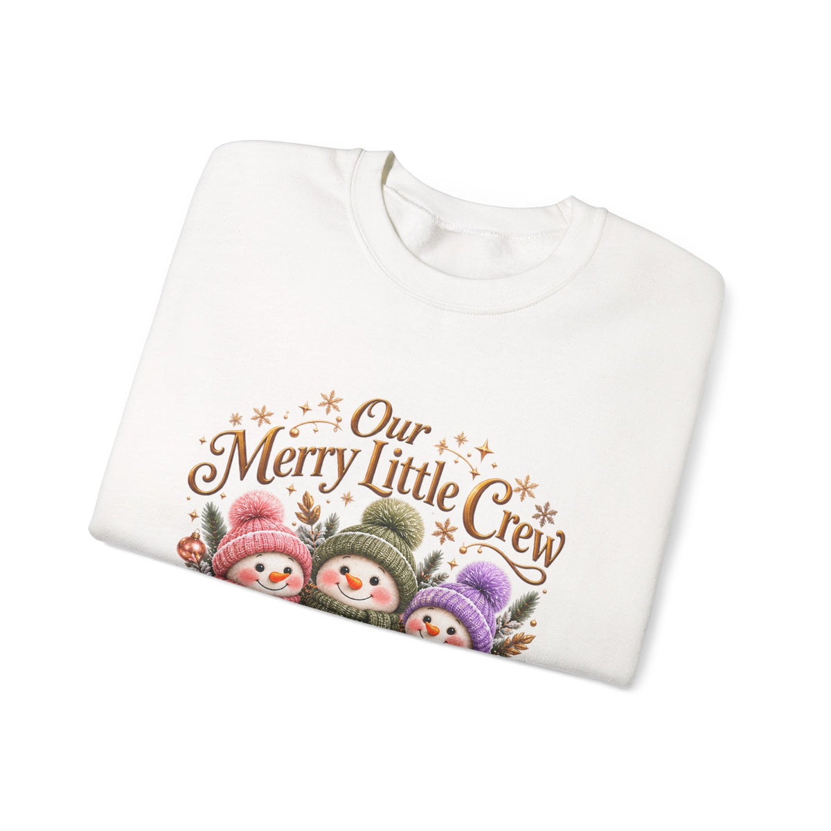 Personalized Snowman Christmas Sweatshirt – Our Merry Little Crew – Custom Kids Names