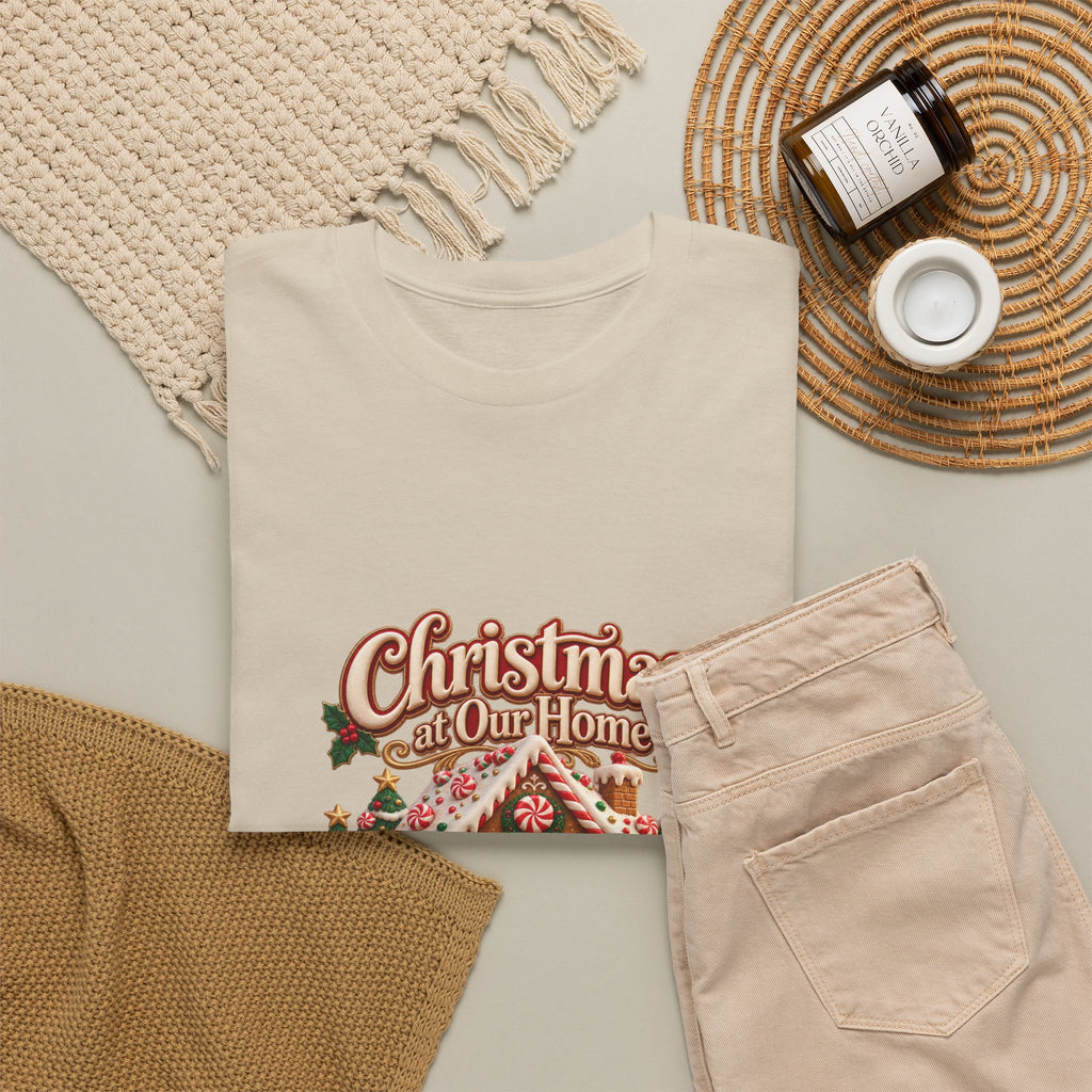 Personalized Family Christmas Shirt – Custom Family Name Gingerbread House Holiday Tee