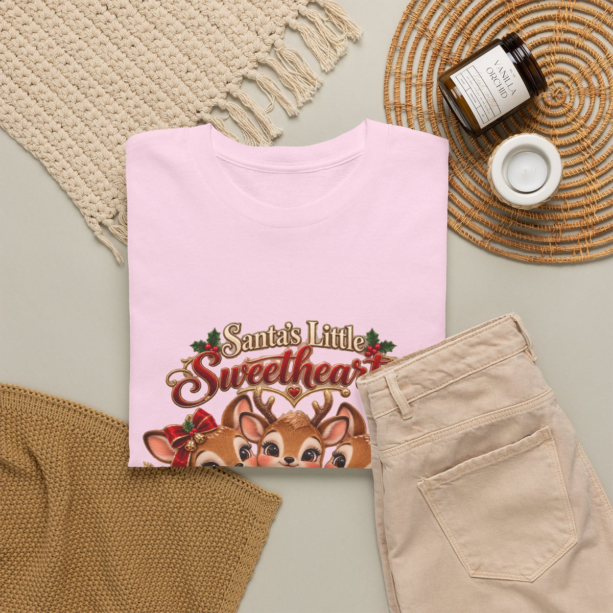Personalized Christmas Reindeer Shirt – Santa’s Little Sweethearts Custom Kids Names