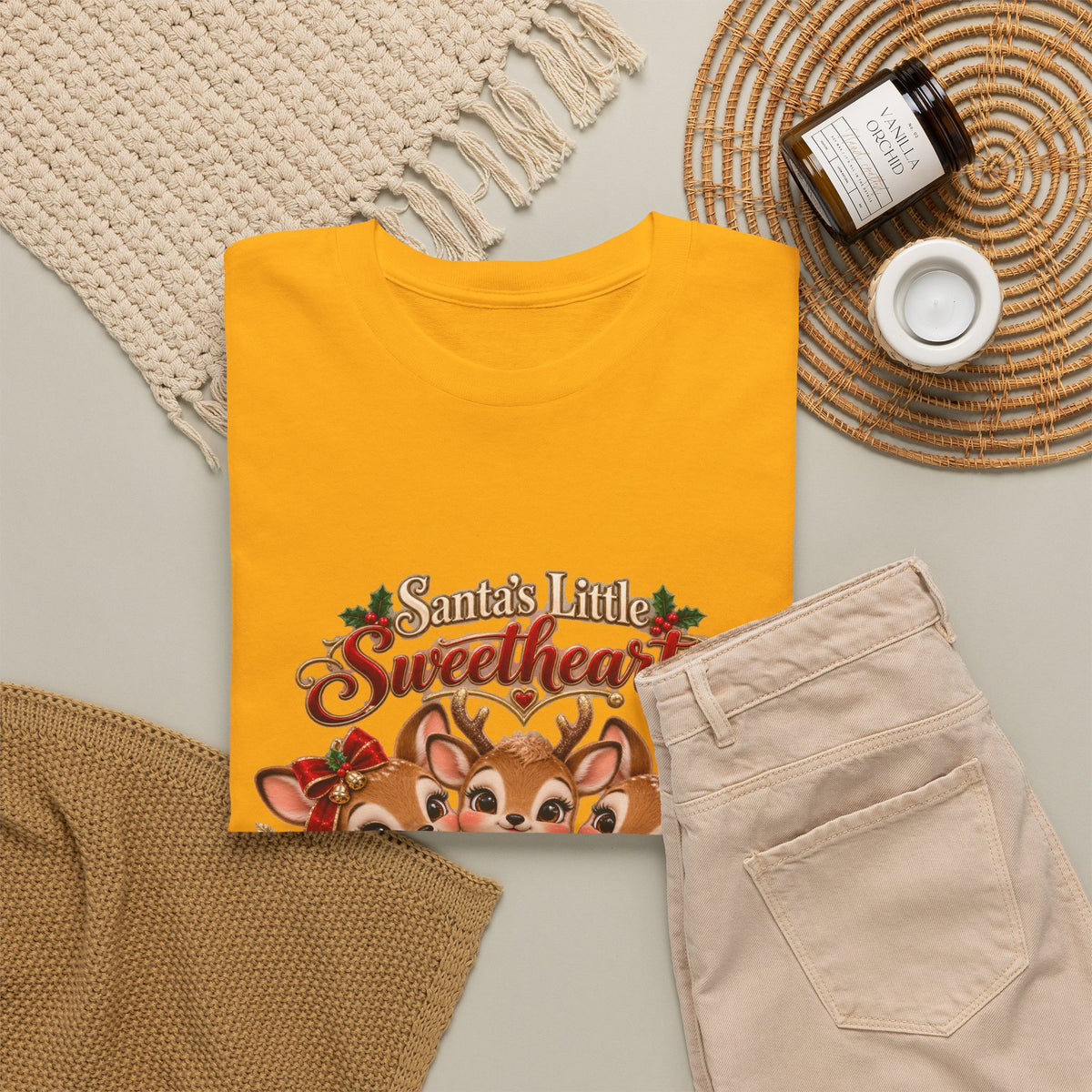 Personalized Christmas Reindeer Shirt – Santa’s Little Sweethearts Custom Kids Names