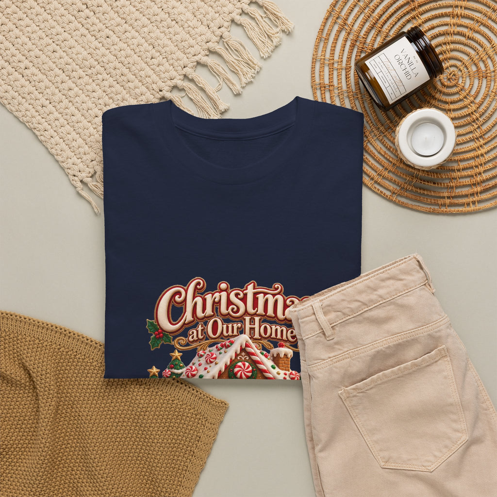 Personalized Family Christmas Shirt – Custom Family Name Gingerbread House Holiday Tee