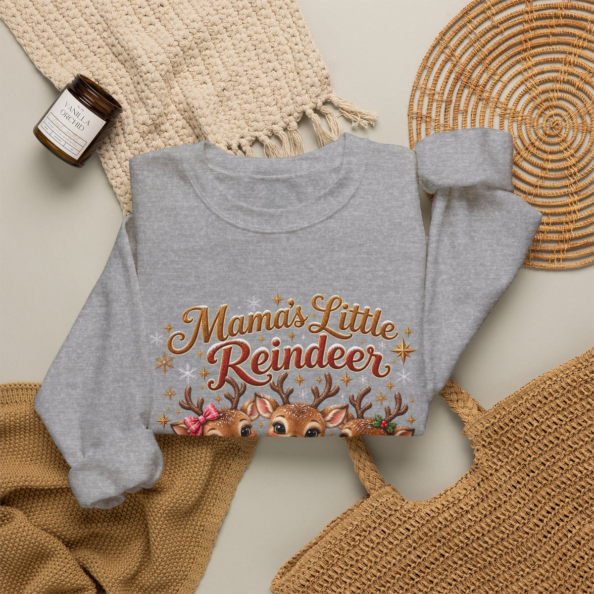 Mama’s Little Reindeer Personalized Christmas Sweatshirt – Custom Kids Names