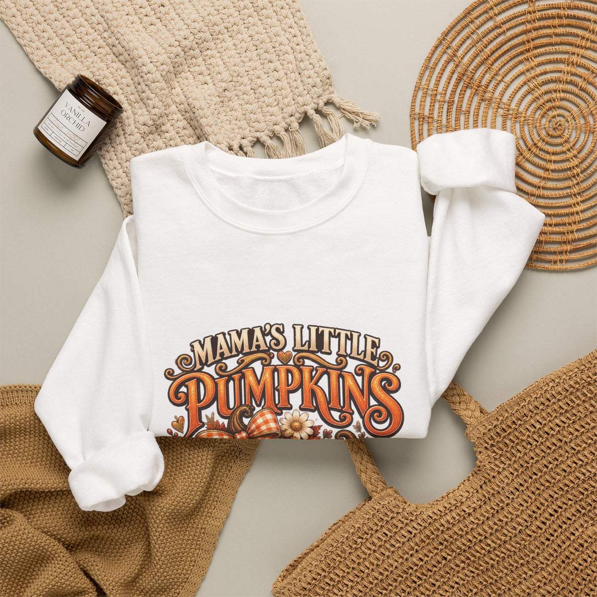 Mama’s Little Pumpkins Personalized Halloween Sweatshirt – Custom Two Names