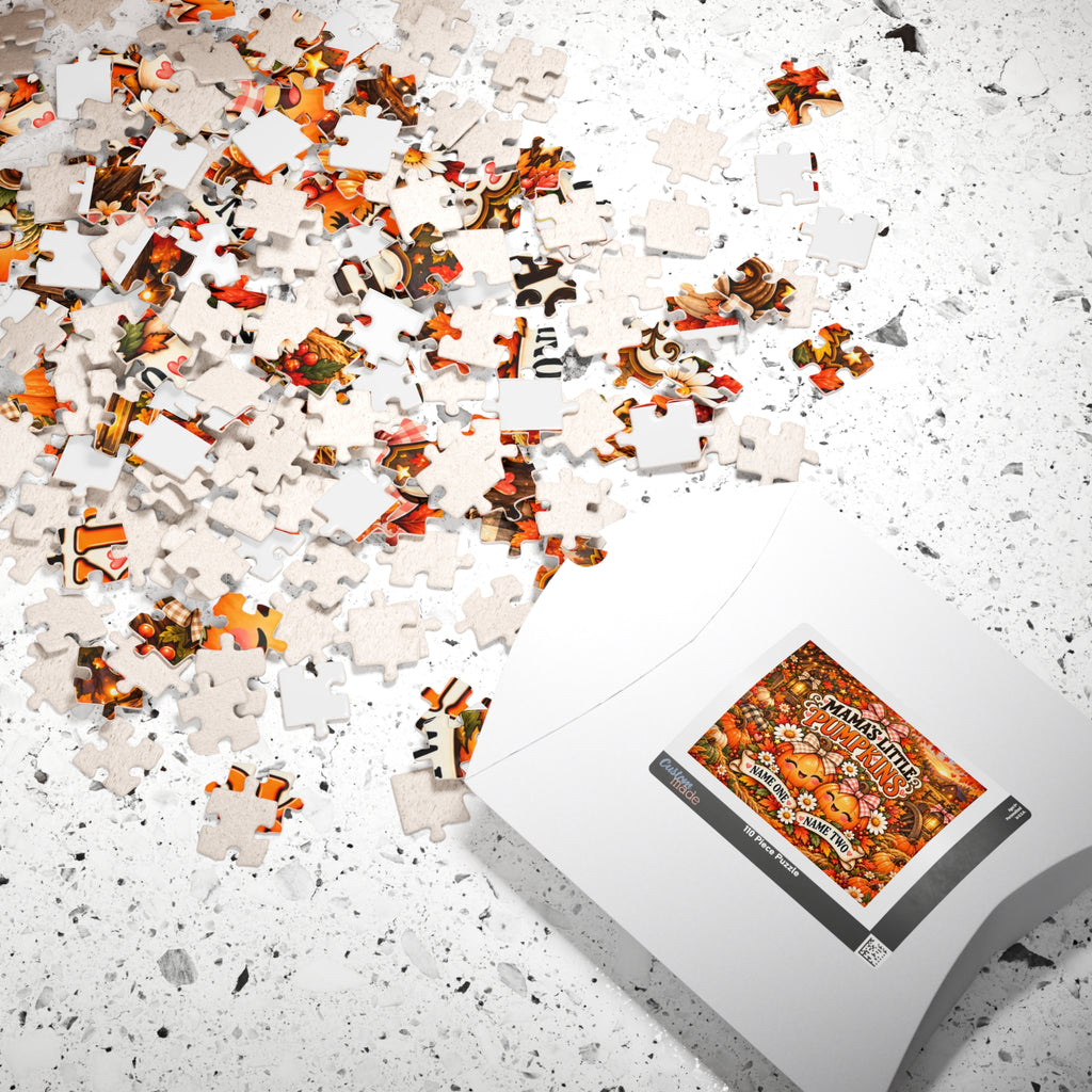 Mama’s Little Pumpkins Personalized Halloween Jigsaw Puzzle – Custom Two Names