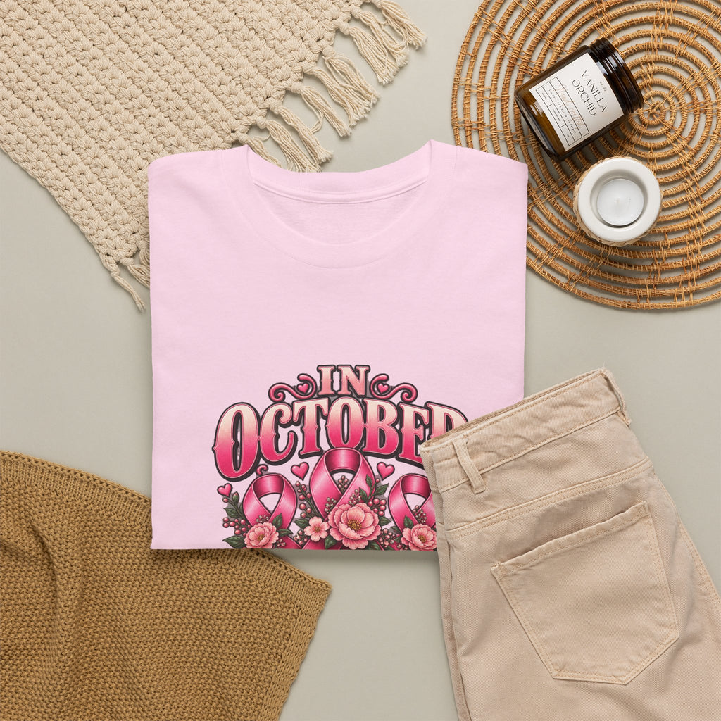 In October We Wear Pink Personalized Pink October Awareness T-Shirt