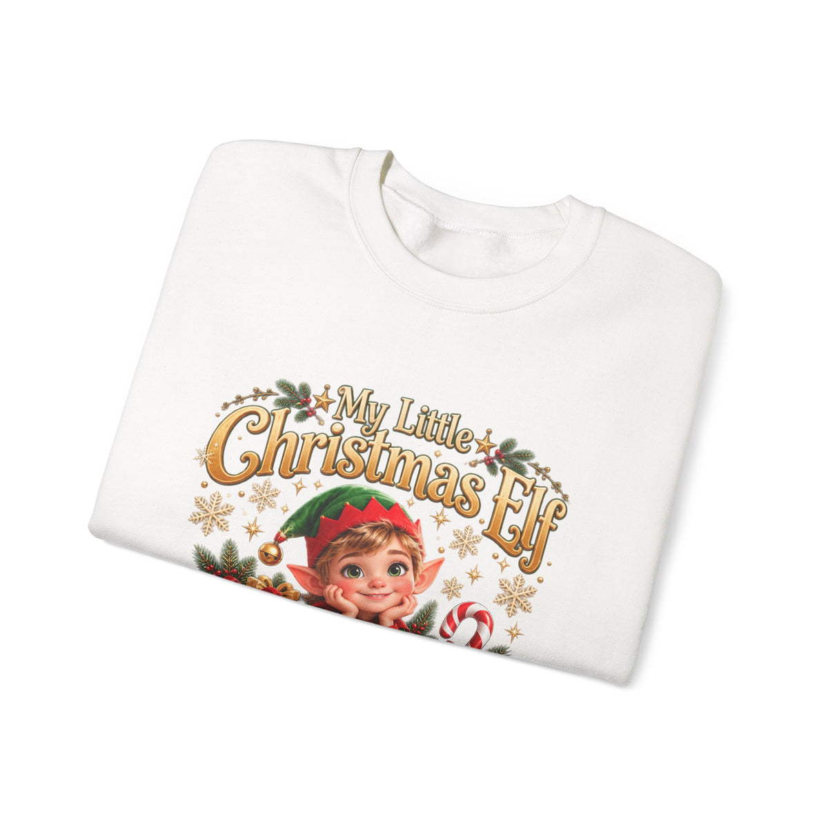 Personalized Christmas Elf Sweatshirt – Custom Name Holiday Crewneck