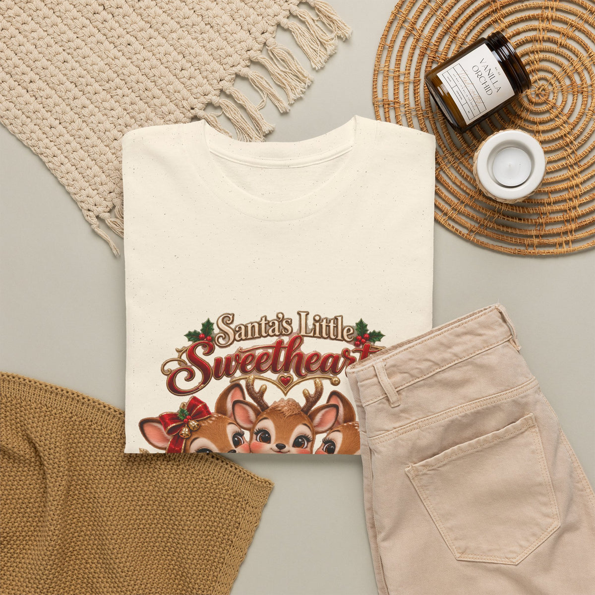 Personalized Christmas Reindeer Shirt – Santa’s Little Sweethearts Custom Kids Names