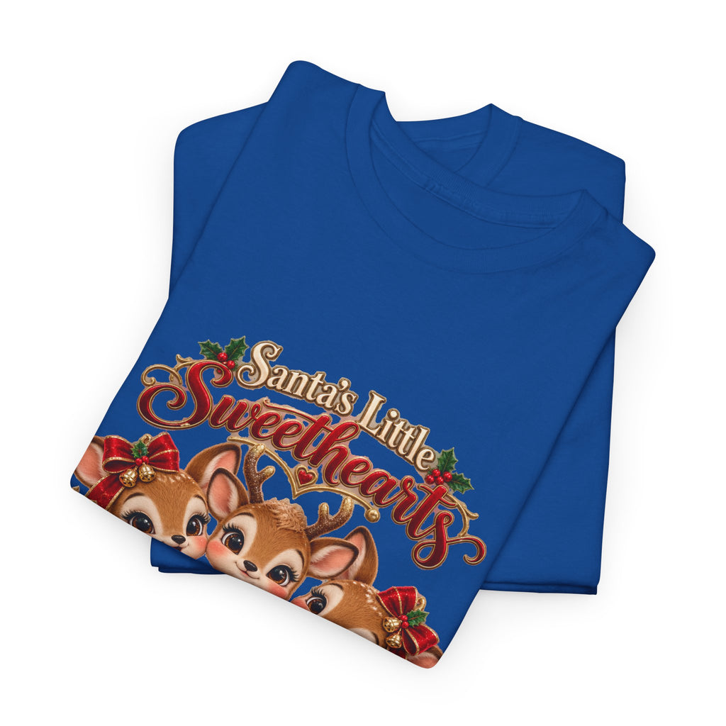 Personalized Christmas Reindeer Shirt – Santa’s Little Sweethearts Custom Kids Names