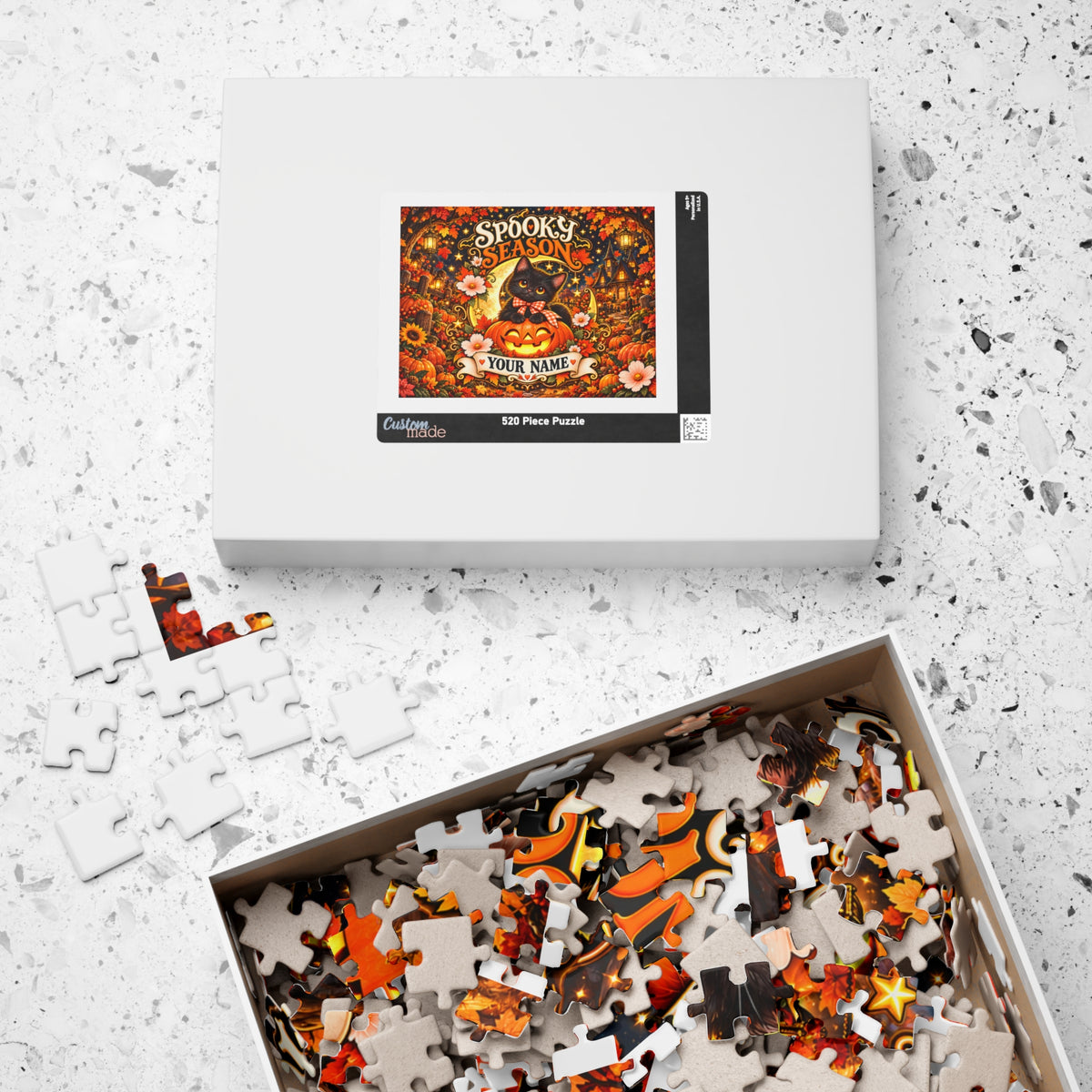 Spooky Season Personalized Halloween Jigsaw Puzzle – Custom Name