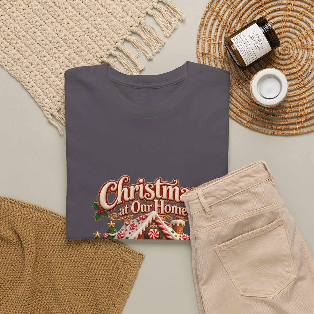 Personalized Family Christmas Shirt – Custom Family Name Gingerbread House Holiday Tee