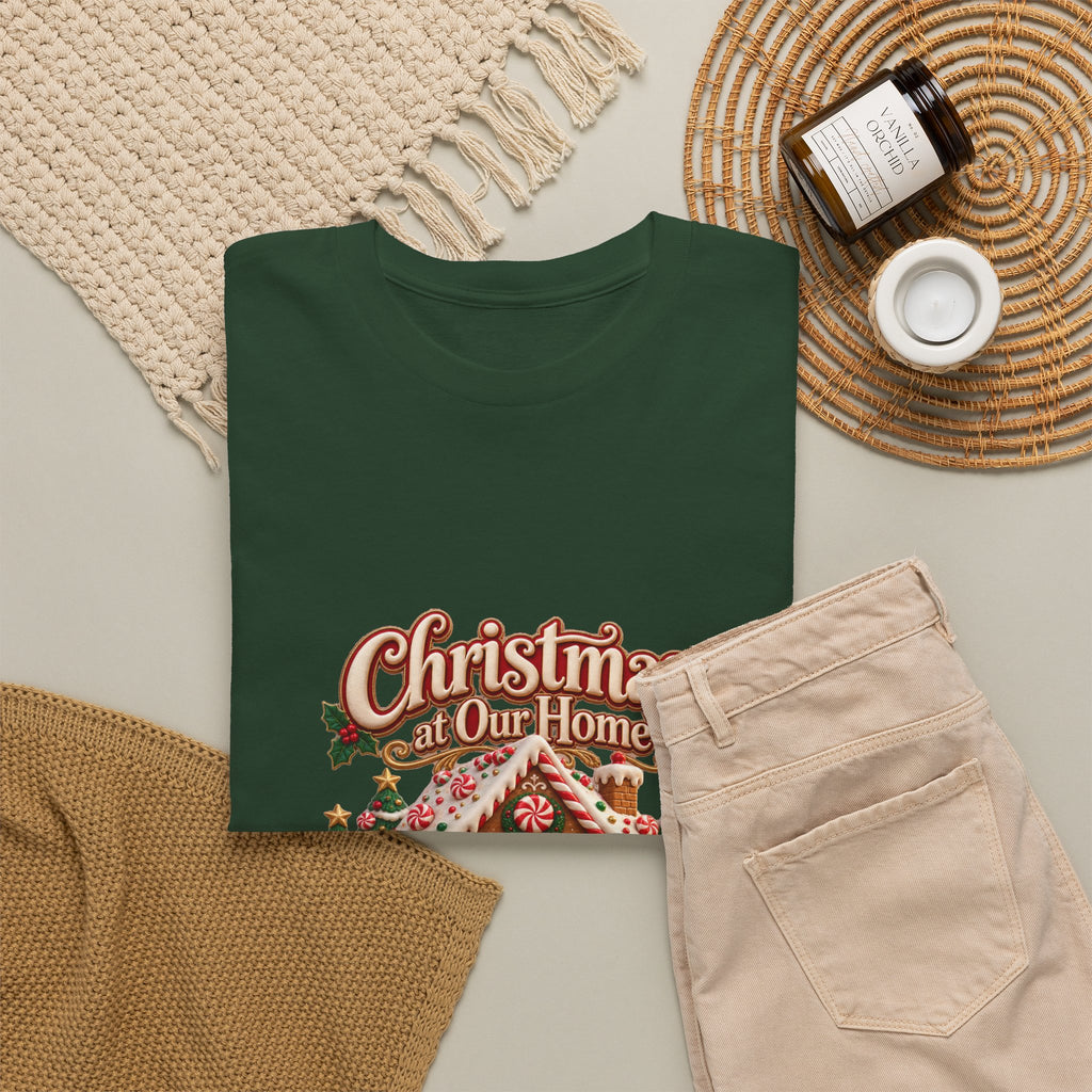 Personalized Family Christmas Shirt – Custom Family Name Gingerbread House Holiday Tee