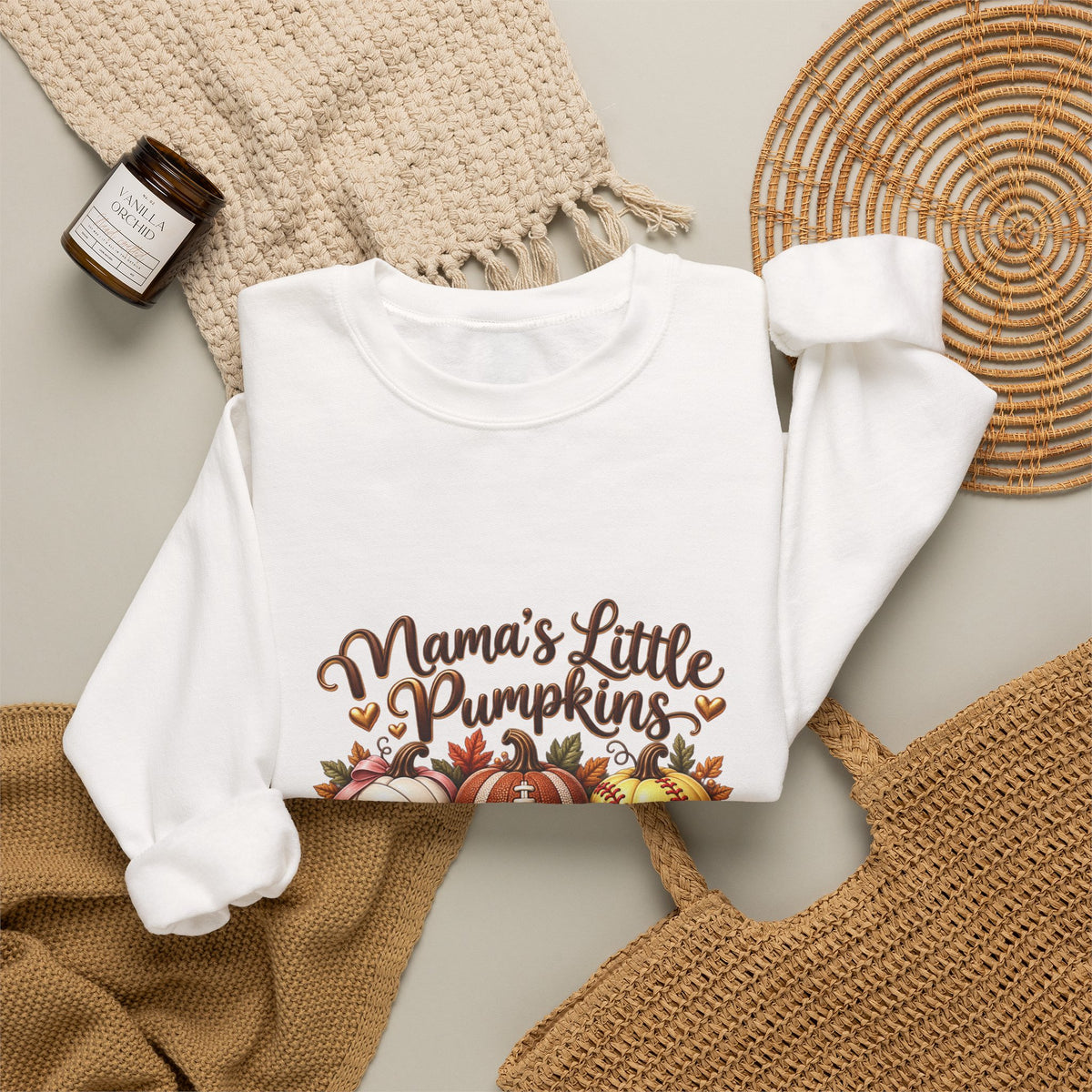 Mama’s Little Pumpkins Personalized Sports Mom Sweatshirt – Custom Kids Names