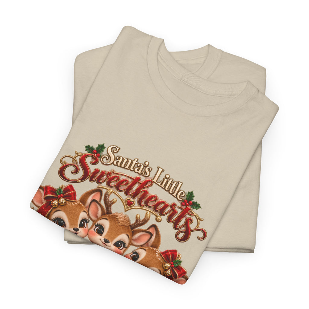 Personalized Christmas Reindeer Shirt – Santa’s Little Sweethearts Custom Kids Names