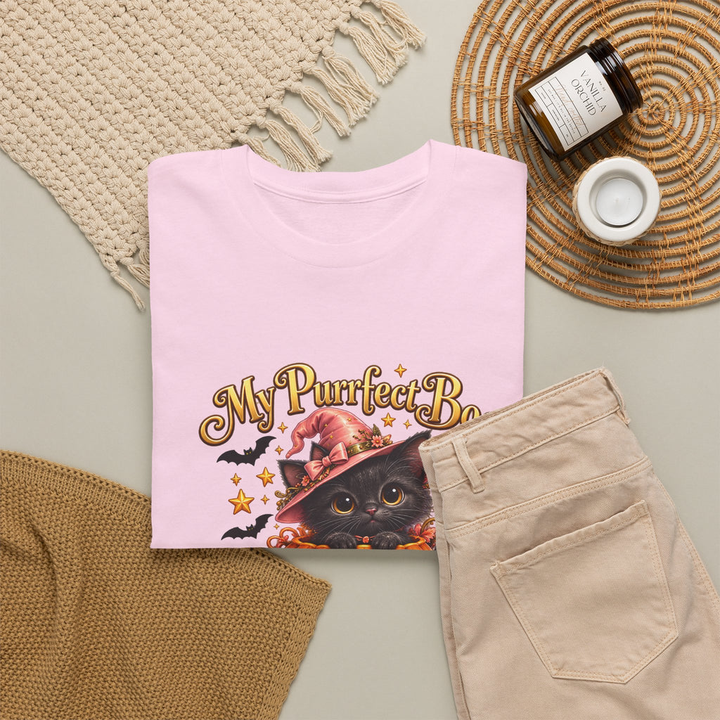 Personalized Black Cat Halloween Shirt – Custom Name Pumpkin Tee – Cute Cat Lover Gift