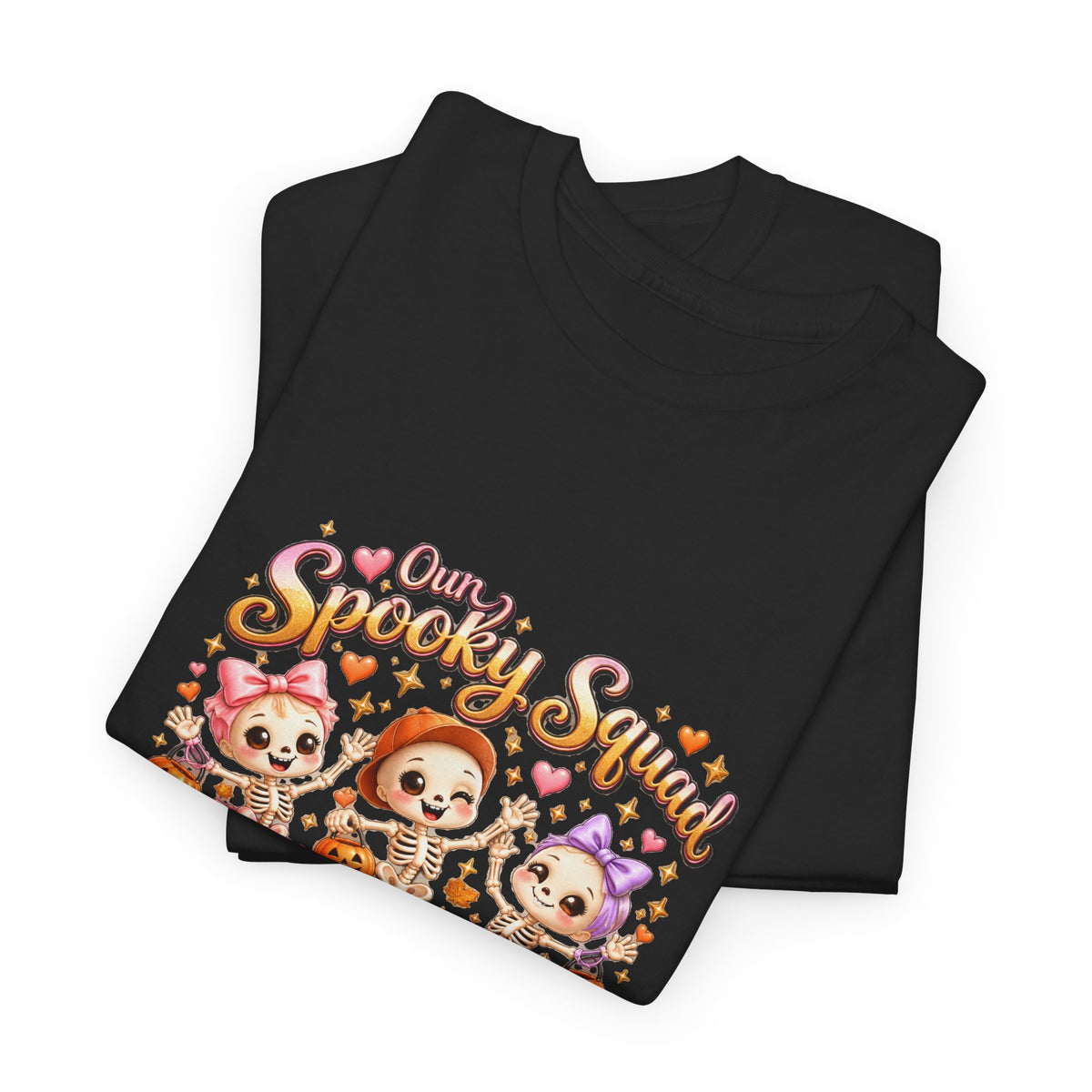 Personalized Spooky Squad Halloween Shirt – Custom Kids Names Skeleton Tee – Family Halloween Gift