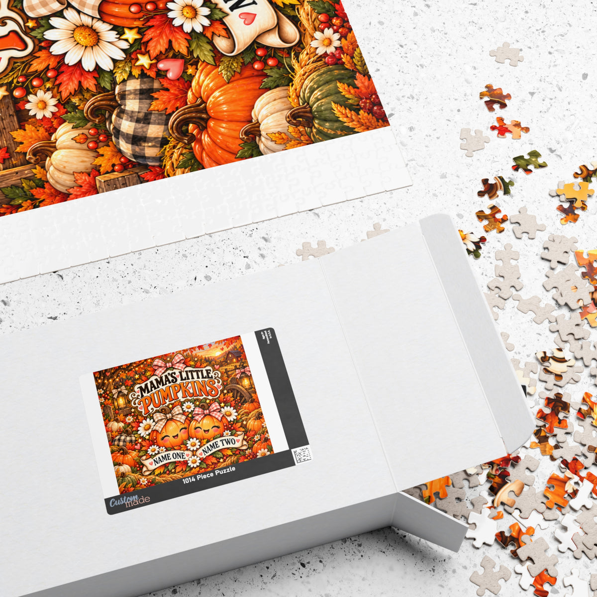 Mama’s Little Pumpkins Personalized Halloween Jigsaw Puzzle – Custom Two Names