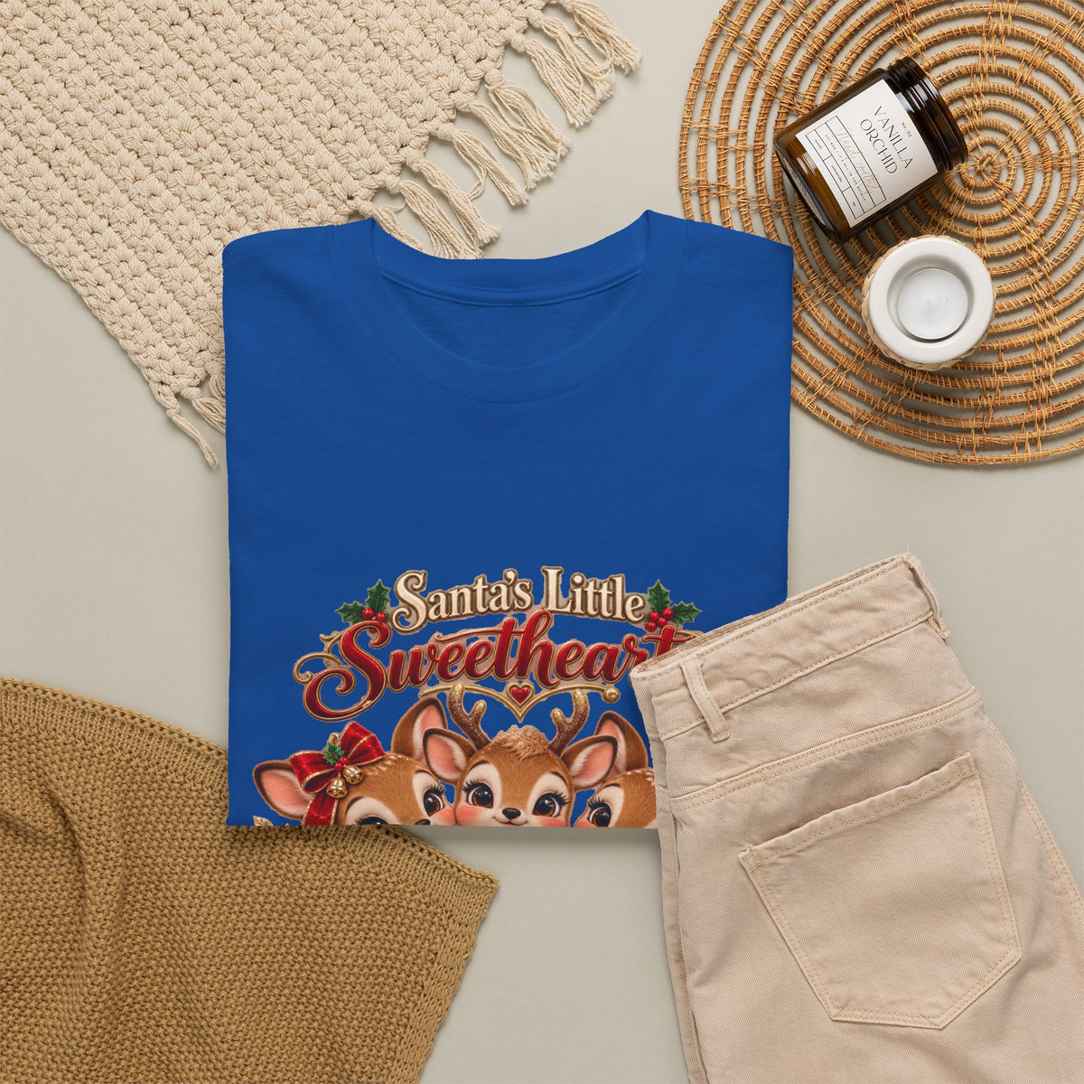 Personalized Christmas Reindeer Shirt – Santa’s Little Sweethearts Custom Kids Names