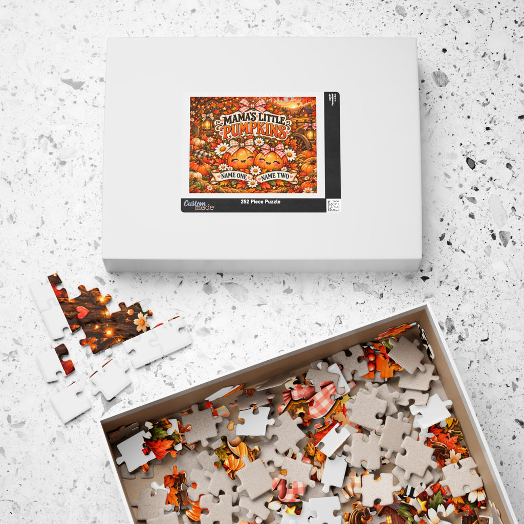 Mama’s Little Pumpkins Personalized Halloween Jigsaw Puzzle – Custom Two Names