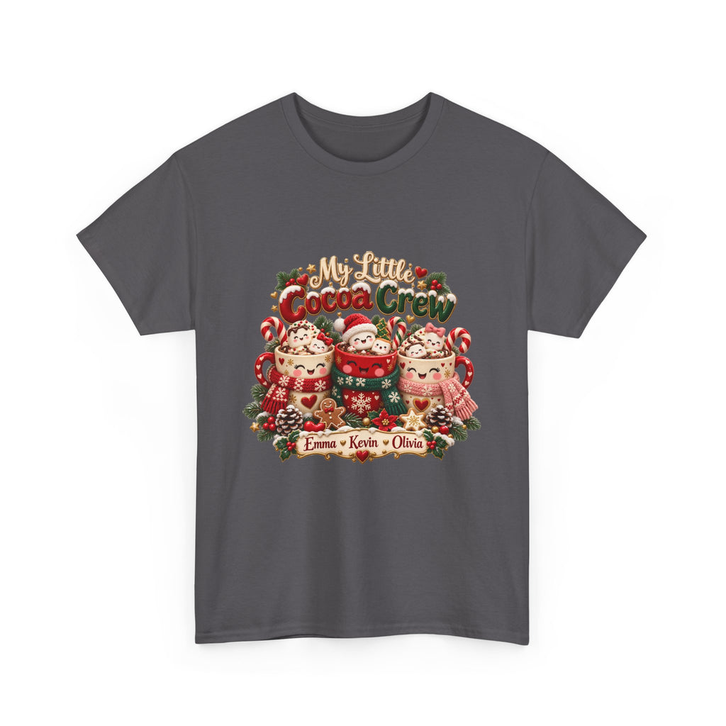 Personalized Christmas Cocoa Crew Shirt – Custom Kids Names Hot Chocolate Mom Tee