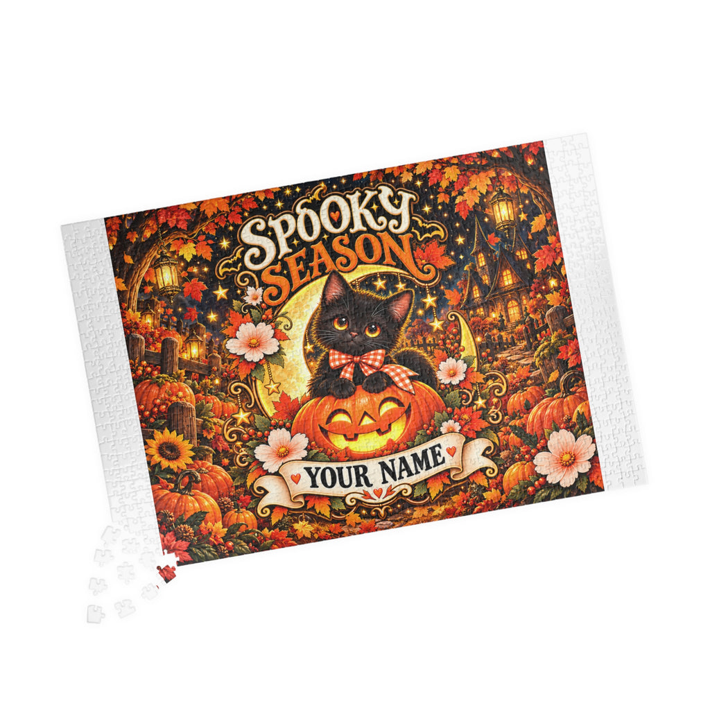 Spooky Season Personalized Halloween Jigsaw Puzzle – Custom Name