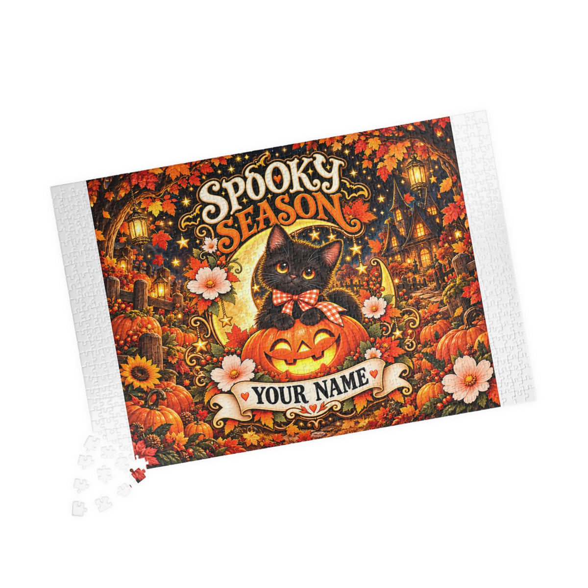Spooky Season Personalized Halloween Jigsaw Puzzle – Custom Name