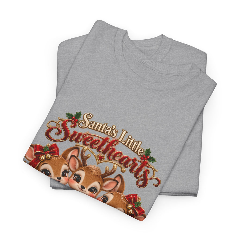 Personalized Christmas Reindeer Shirt – Santa’s Little Sweethearts Custom Kids Names