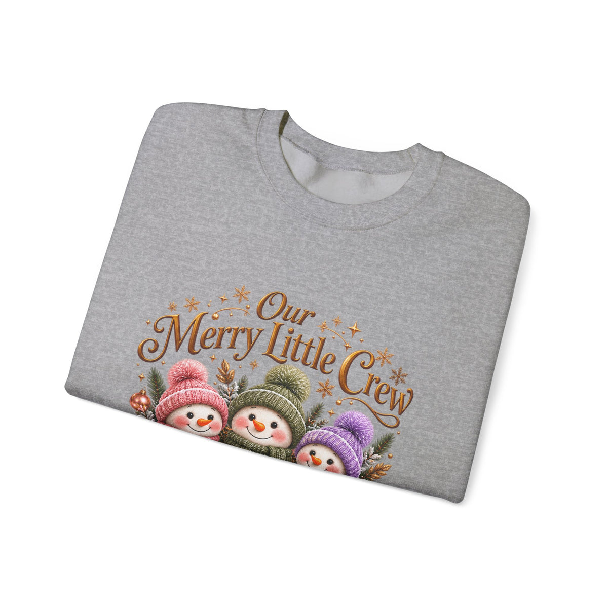 Personalized Snowman Christmas Sweatshirt – Our Merry Little Crew – Custom Kids Names