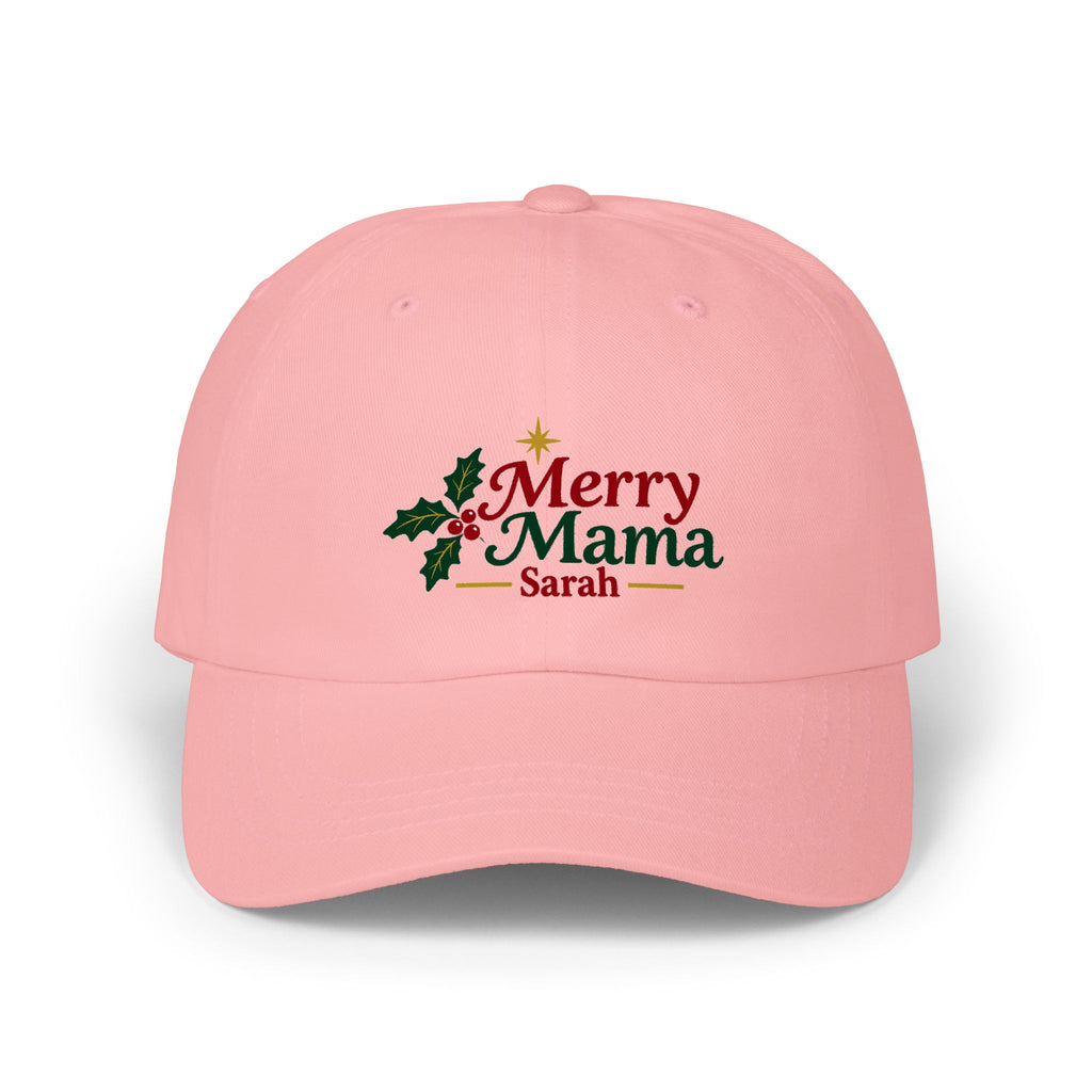 Merry Mama Personalized Christmas Cap – Custom Name Holiday Dad Hat
