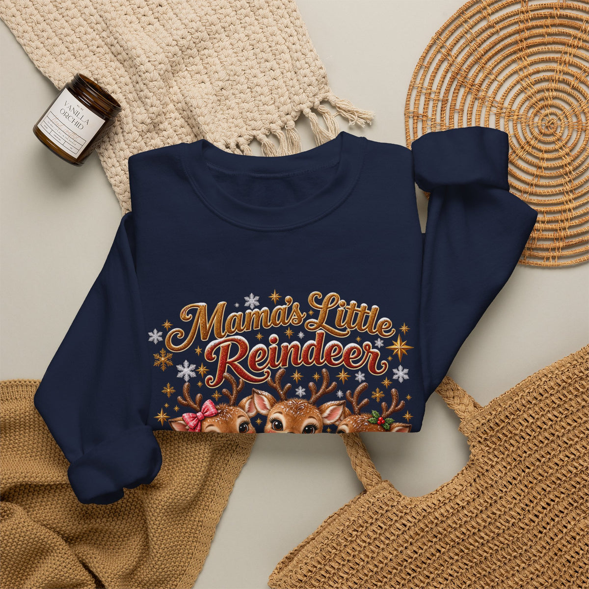 Mama’s Little Reindeer Personalized Christmas Sweatshirt – Custom Kids Names