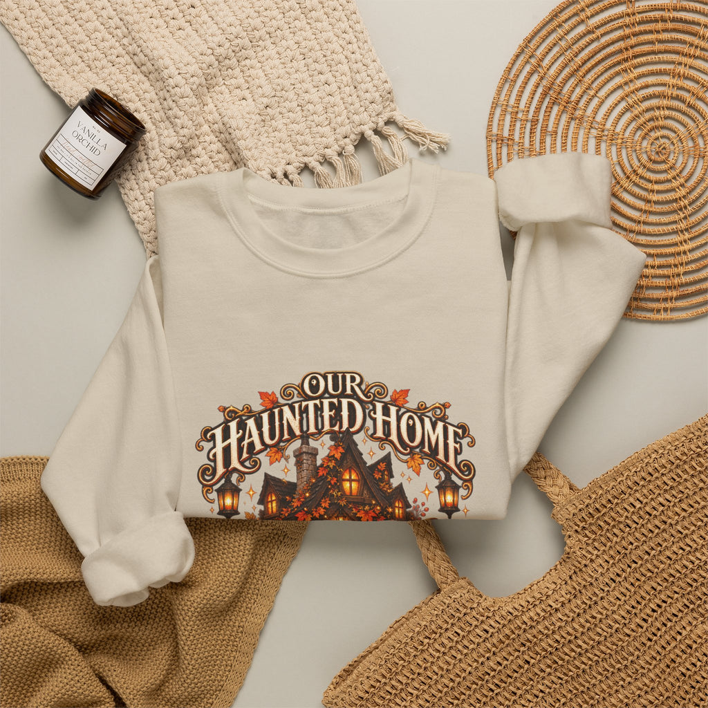 Our Haunted Home Personalized Halloween Sweatshirt – Custom Family Name