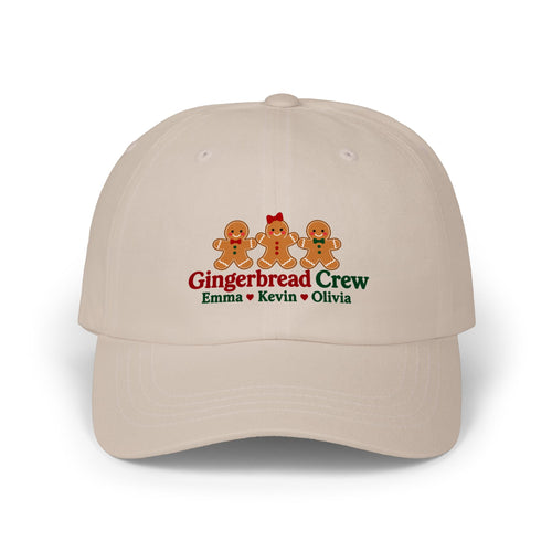 Gingerbread Crew Personalized Christmas Cap – Custom Name Holiday Dad Hat