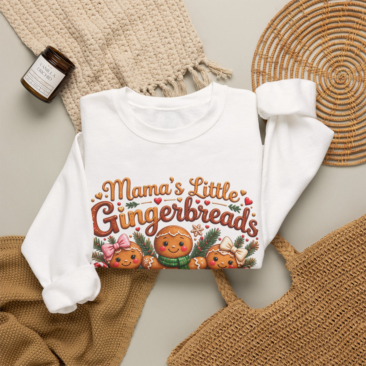 Mama’s Little Gingerbreads Personalized Christmas Sweatshirt – Custom Kids Names
