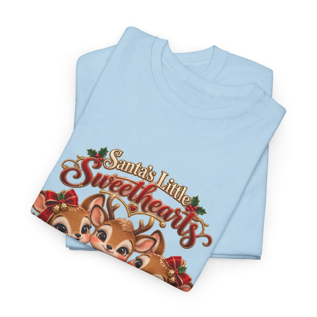 Personalized Christmas Reindeer Shirt – Santa’s Little Sweethearts Custom Kids Names