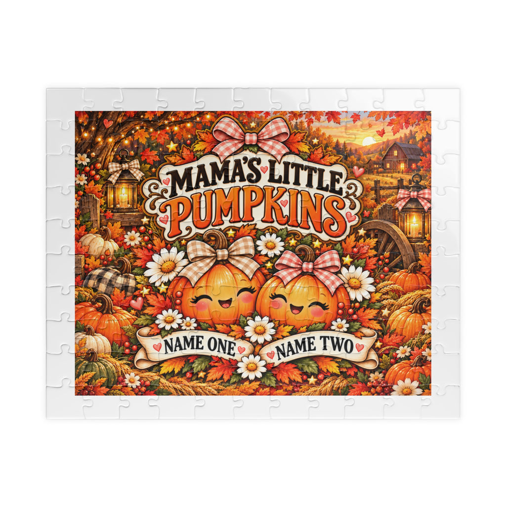 Mama’s Little Pumpkins Personalized Halloween Jigsaw Puzzle – Custom Two Names