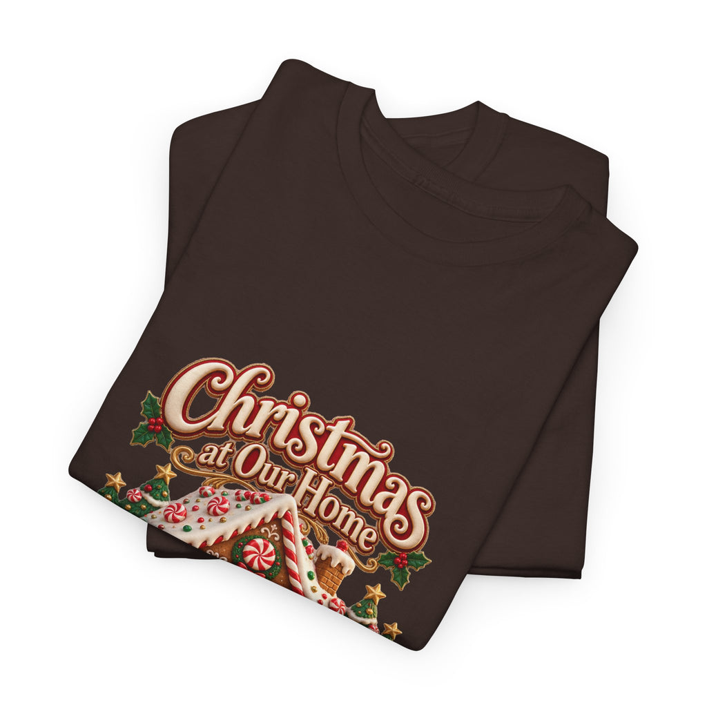 Personalized Family Christmas Shirt – Custom Family Name Gingerbread House Holiday Tee
