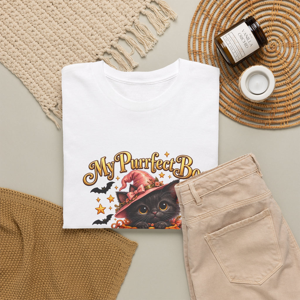 Personalized Black Cat Halloween Shirt – Custom Name Pumpkin Tee – Cute Cat Lover Gift
