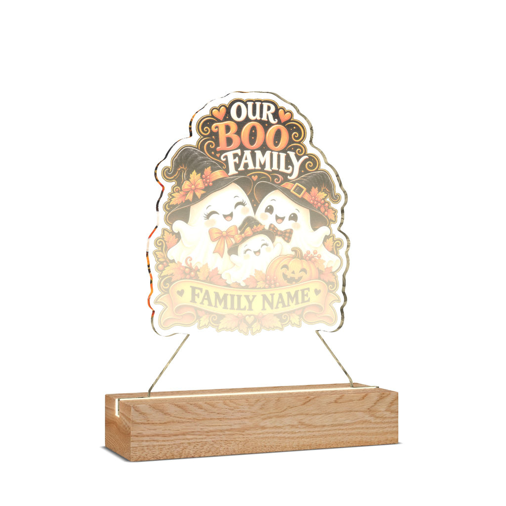 Our Boo Family Personalized Halloween Acrylic Night Light – Custom Family Name