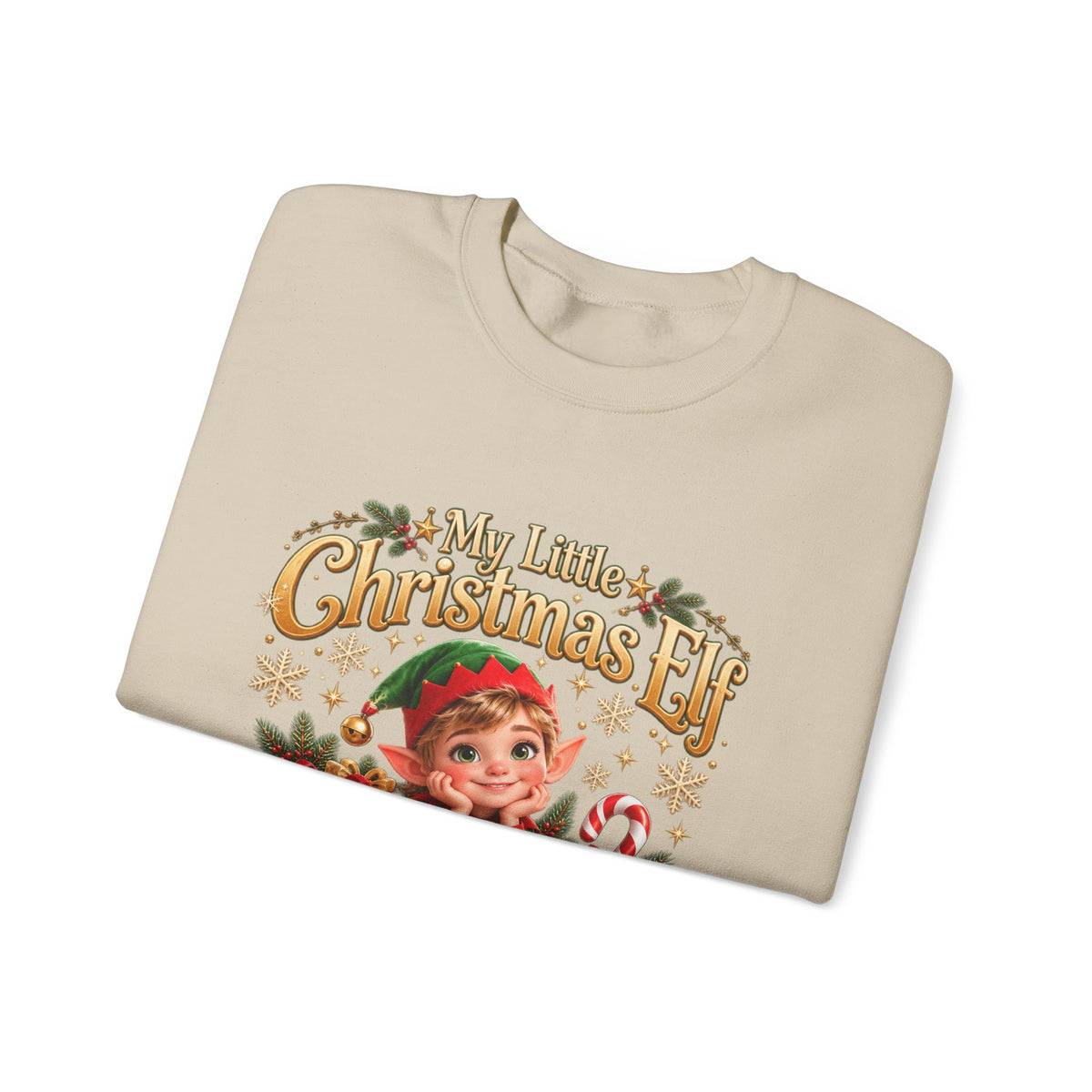 Personalized Christmas Elf Sweatshirt – Custom Name Holiday Crewneck