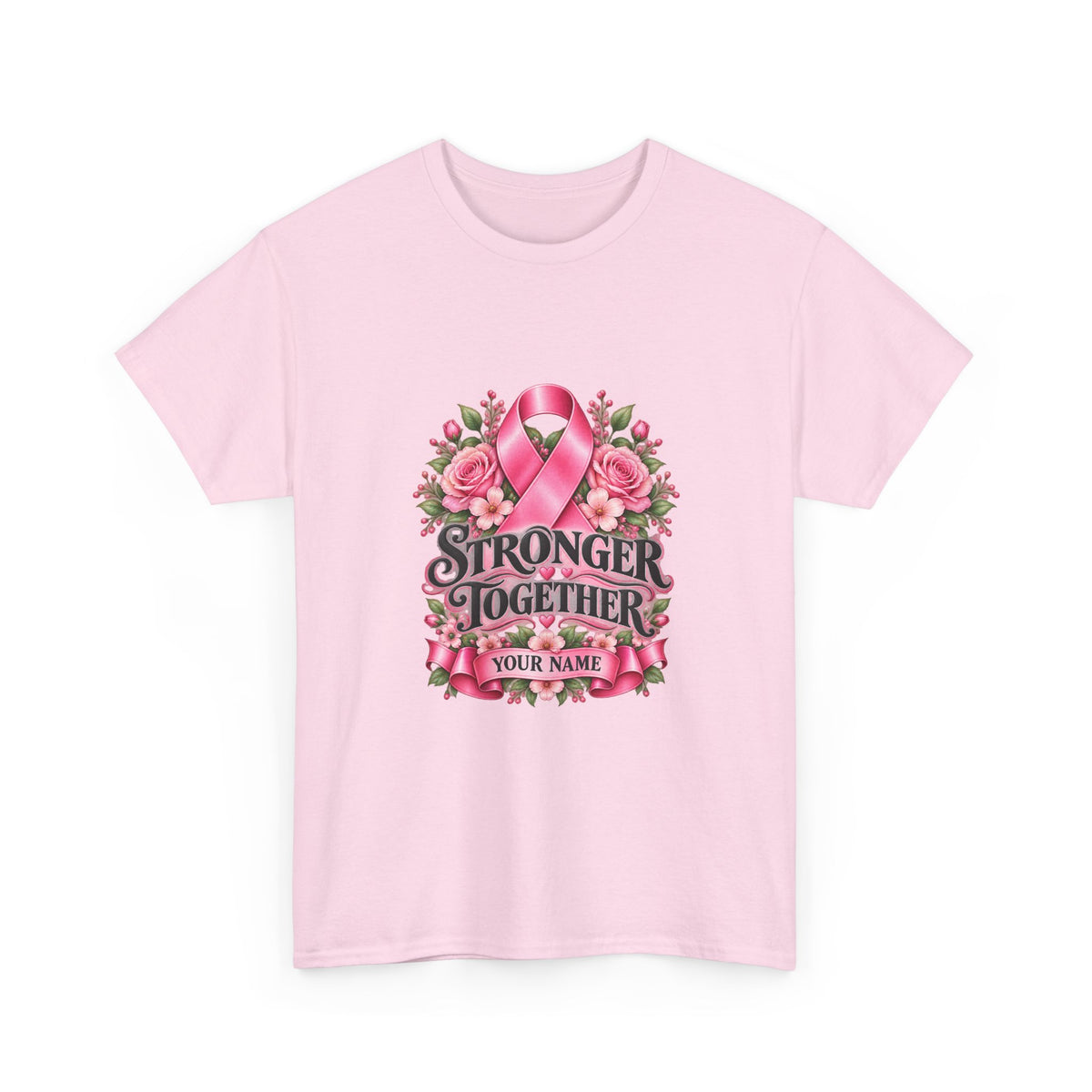 Stronger Together Personalized Pink October Awareness T-Shirt